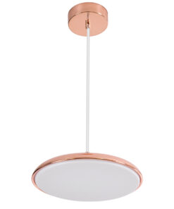 GLOBOSTAR® BARON 61253 Μοντέρνο Κρεμαστό Φωτιστικό Οροφής LED 12W 1440lm 120° AC 220-240V IP20 Ρυθμιζόμενο Λευκό CCT με On/Off 2700K/4500K/6000K - Lumileds SMD Chip - Ροζ Χρυσό - Μ25 x Π25 x Υ8cm - 3 Χρόνια Εγγύηση 16 61253 4