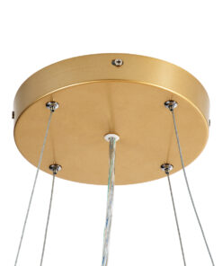 GLOBOSTAR® ANATOLIA 61270 Μοντέρνο Κρεμαστό Φωτιστικό Οροφής LED 75W 8625lm 120° AC 220-240V IP20 Ρυθμιζόμενο Λευκό CCT με Χειριστήριο από 2700K έως 6000K Dimmable - Lumileds SMD Chip - Χρυσό - Μ60 x Π60 x Υ12.5cm - 3 Χρόνια Εγγύηση 19 61270 6