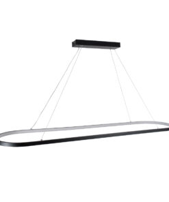 GLOBOSTAR® BOLIVAR 61271 Μοντέρνο Κρεμαστό Φωτιστικό Οροφής LED 54W 6210lm 360° AC 220-240V IP20 Ρυθμιζόμενο Λευκό CCT με Χειριστήριο από 2700K έως 6000K Dimmable - Lumileds SMD Chip - Μαύρο Ματ - Μ120 x Π30 x Υ2cm - 3 Χρόνια Εγγύηση 17 61271 5