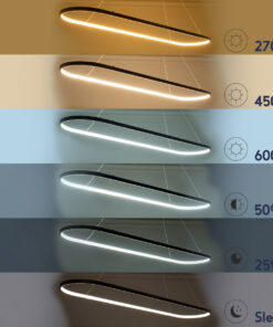 GLOBOSTAR® BOLIVAR 61271 Μοντέρνο Κρεμαστό Φωτιστικό Οροφής LED 54W 6210lm 360° AC 220-240V IP20 Ρυθμιζόμενο Λευκό CCT με Χειριστήριο από 2700K έως 6000K Dimmable - Lumileds SMD Chip - Μαύρο Ματ - Μ120 x Π30 x Υ2cm - 3 Χρόνια Εγγύηση 21 61271 9