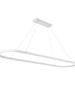 Alternative view of GLOBOSTAR® BOLIVAR 61272 Μοντέρνο Κρεμαστό Φωτιστικό Οροφής LED 54W 6210lm 360° AC 220-240V IP20 Ρυθμιζόμενο Λευκό CCT με Χειριστήριο από 2700K έως 6000K Dimmable - Lumileds SMD Chip - Λευκό Ματ - Μ120 x Π30 x Υ2cm - 3 Χρόνια Εγγύηση