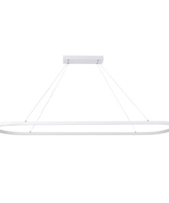 GLOBOSTAR® BOLIVAR 61272 Μοντέρνο Κρεμαστό Φωτιστικό Οροφής LED 54W 6210lm 360° AC 220-240V IP20 Ρυθμιζόμενο Λευκό CCT με Χειριστήριο από 2700K έως 6000K Dimmable - Lumileds SMD Chip - Λευκό Ματ - Μ120 x Π30 x Υ2cm - 3 Χρόνια Εγγύηση 14 61272 3