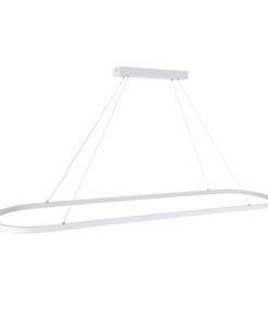 GLOBOSTAR® BOLIVAR 61272 Μοντέρνο Κρεμαστό Φωτιστικό Οροφής LED 54W 6210lm 360° AC 220-240V IP20 Ρυθμιζόμενο Λευκό CCT με Χειριστήριο από 2700K έως 6000K Dimmable - Lumileds SMD Chip - Λευκό Ματ - Μ120 x Π30 x Υ2cm - 3 Χρόνια Εγγύηση 16 61272 5