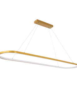 Alternative view of GLOBOSTAR® BOLIVAR 61274 Μοντέρνο Κρεμαστό Φωτιστικό Οροφής LED 54W 6210lm 360° AC 220-240V IP20 Ρυθμιζόμενο Λευκό CCT με Χειριστήριο από 2700K έως 6000K Dimmable - Lumileds SMD Chip - Χρυσό Βούρτσας - Μ120 x Π30 x Υ2cm - 3 Χρόνια Εγγύηση