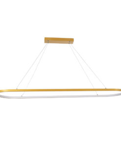 GLOBOSTAR® BOLIVAR 61274 Μοντέρνο Κρεμαστό Φωτιστικό Οροφής LED 54W 6210lm 360° AC 220-240V IP20 Ρυθμιζόμενο Λευκό CCT με Χειριστήριο από 2700K έως 6000K Dimmable - Lumileds SMD Chip - Χρυσό Βούρτσας - Μ120 x Π30 x Υ2cm - 3 Χρόνια Εγγύηση 14 61274 3