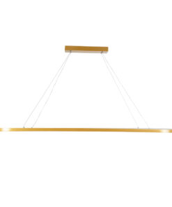 GLOBOSTAR® BOLIVAR 61274 Μοντέρνο Κρεμαστό Φωτιστικό Οροφής LED 54W 6210lm 360° AC 220-240V IP20 Ρυθμιζόμενο Λευκό CCT με Χειριστήριο από 2700K έως 6000K Dimmable - Lumileds SMD Chip - Χρυσό Βούρτσας - Μ120 x Π30 x Υ2cm - 3 Χρόνια Εγγύηση 15 61274 4