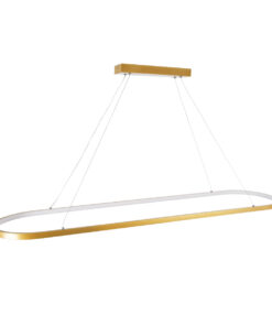 GLOBOSTAR® BOLIVAR 61274 Μοντέρνο Κρεμαστό Φωτιστικό Οροφής LED 54W 6210lm 360° AC 220-240V IP20 Ρυθμιζόμενο Λευκό CCT με Χειριστήριο από 2700K έως 6000K Dimmable - Lumileds SMD Chip - Χρυσό Βούρτσας - Μ120 x Π30 x Υ2cm - 3 Χρόνια Εγγύηση 16 61274 5