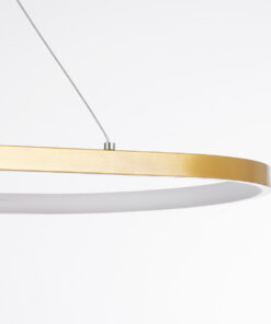 GLOBOSTAR® BOLIVAR 61274 Μοντέρνο Κρεμαστό Φωτιστικό Οροφής LED 54W 6210lm 360° AC 220-240V IP20 Ρυθμιζόμενο Λευκό CCT με Χειριστήριο από 2700K έως 6000K Dimmable - Lumileds SMD Chip - Χρυσό Βούρτσας - Μ120 x Π30 x Υ2cm - 3 Χρόνια Εγγύηση 17 61274 6