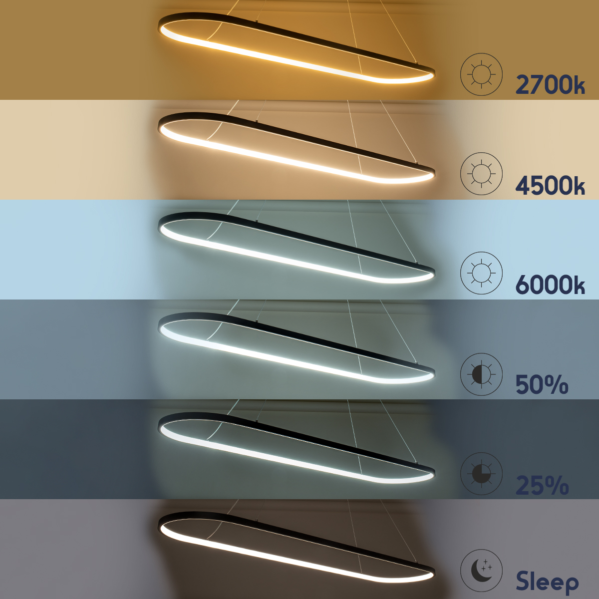 GLOBOSTAR® BOLIVAR 61274 Μοντέρνο Κρεμαστό Φωτιστικό Οροφής LED 54W 6210lm 360° AC 220-240V IP20 Ρυθμιζόμενο Λευκό CCT με Χειριστήριο από 2700K έως 6000K Dimmable - Lumileds SMD Chip - Χρυσό Βούρτσας - Μ120 x Π30 x Υ2cm - 3 Χρόνια Εγγύηση 11 GLOBOSTAR® BOLIVAR 61274 Μοντέρνο Κρεμαστό Φωτιστικό Οροφής LED 54W 6210lm 360° AC 220-240V IP20 Ρυθμιζόμενο Λευκό CCT με Χειριστήριο από 2700K έως 6000K Dimmable - Lumileds SMD Chip - Χρυσό Βούρτσας - Μ120 x Π30 x Υ2cm - 3 Χρόνια Εγγύηση - Image 9