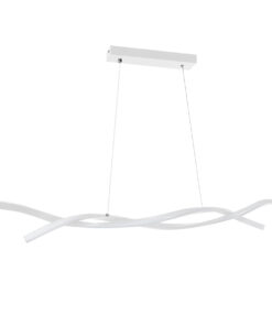 Alternative view of GLOBOSTAR® MORALES 61276 Μοντέρνο Κρεμαστό Φωτιστικό Οροφής LED 54W 6048lm 300° AC 220-240V IP20 Ρυθμιζόμενο Λευκό CCT με Χειριστήριο από 2700K έως 6000K Dimmable - Lumileds SMD Chip - Λευκό Ματ - Μ90 x Π14 x Υ14cm - 3 Χρόνια Εγγύηση