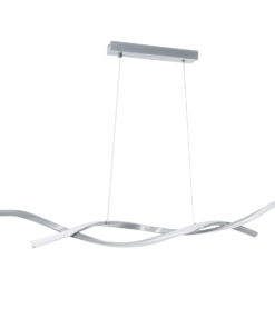 Alternative view of GLOBOSTAR® MORALES 61277 Μοντέρνο Κρεμαστό Φωτιστικό Οροφής LED 54W 6048lm 300° AC 220-240V IP20 Ρυθμιζόμενο Λευκό CCT με Χειριστήριο από 2700K έως 6000K Dimmable - Lumileds SMD Chip - Νίκελ Βούρτσας - Μ90 x Π14 x Υ14cm - 3 Χρόνια Εγγύηση