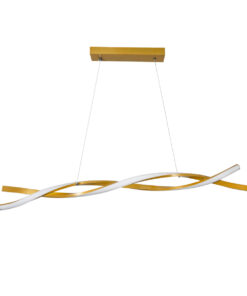 GLOBOSTAR® MORALES 61278 Μοντέρνο Κρεμαστό Φωτιστικό Οροφής LED 54W 6048lm 200° AC 220-240V IP20 Ρυθμιζόμενο Λευκό CCT με Χειριστήριο από 2700K έως 6000K Dimmable - Lumileds SMD Chip - Χρυσό - Μ90 x Π14 x Υ14cm - 3 Χρόνια Εγγύηση 14 61278 3