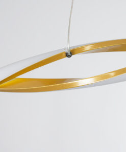 GLOBOSTAR® MORALES 61278 Μοντέρνο Κρεμαστό Φωτιστικό Οροφής LED 54W 6048lm 200° AC 220-240V IP20 Ρυθμιζόμενο Λευκό CCT με Χειριστήριο από 2700K έως 6000K Dimmable - Lumileds SMD Chip - Χρυσό - Μ90 x Π14 x Υ14cm - 3 Χρόνια Εγγύηση 15 61278 4