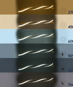 GLOBOSTAR® MORALES 61278 Μοντέρνο Κρεμαστό Φωτιστικό Οροφής LED 54W 6048lm 200° AC 220-240V IP20 Ρυθμιζόμενο Λευκό CCT με Χειριστήριο από 2700K έως 6000K Dimmable - Lumileds SMD Chip - Χρυσό - Μ90 x Π14 x Υ14cm - 3 Χρόνια Εγγύηση 20 61278 7