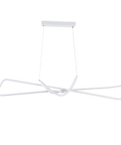 GLOBOSTAR® DOLORES 61280 Μοντέρνο Κρεμαστό Φωτιστικό Οροφής LED 105W 11760lm 300° AC 220-240V IP20 Ρυθμιζόμενο Λευκό CCT με Χειριστήριο από 2700K έως 6000K Dimmable - Lumileds SMD Chip - Λευκό - Μ110 x Π17 x Υ17.5cm - 3 Χρόνια Εγγύηση 14 61280 4