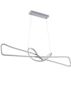 GLOBOSTAR® DOLORES 61281 Μοντέρνο Κρεμαστό Φωτιστικό Οροφής LED 105W 11760lm 300° AC 220-240V IP20 Ρυθμιζόμενο Λευκό CCT με Χειριστήριο από 2700K έως 6000K Dimmable - Lumileds SMD Chip - Νίκελ Βούρτσας - Μ110 x Π17 x Υ17.5cm - 3 Χρόνια Εγγύηση 12 61281 2