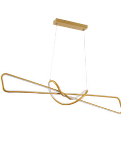 Alternative view of GLOBOSTAR® DOLORES 61282 Μοντέρνο Κρεμαστό Φωτιστικό Οροφής LED 105W 11760lm 300° AC 220-240V IP20 Ρυθμιζόμενο Λευκό CCT με Χειριστήριο από 2700K έως 6000K Dimmable - Lumileds SMD Chip - Χρυσό Βούρτσας - Μ110 x Π17 x Υ17.5cm - 3 Χρόνια Εγγύηση