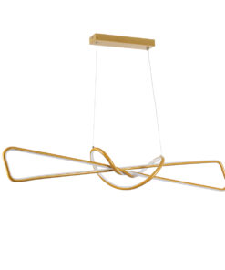 GLOBOSTAR® DOLORES 61282 Μοντέρνο Κρεμαστό Φωτιστικό Οροφής LED 105W 11760lm 300° AC 220-240V IP20 Ρυθμιζόμενο Λευκό CCT με Χειριστήριο από 2700K έως 6000K Dimmable - Lumileds SMD Chip - Χρυσό Βούρτσας - Μ110 x Π17 x Υ17.5cm - 3 Χρόνια Εγγύηση 14 61282 3