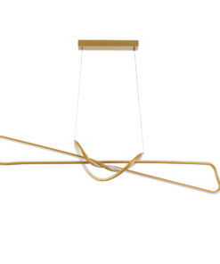 GLOBOSTAR® DOLORES 61282 Μοντέρνο Κρεμαστό Φωτιστικό Οροφής LED 105W 11760lm 300° AC 220-240V IP20 Ρυθμιζόμενο Λευκό CCT με Χειριστήριο από 2700K έως 6000K Dimmable - Lumileds SMD Chip - Χρυσό Βούρτσας - Μ110 x Π17 x Υ17.5cm - 3 Χρόνια Εγγύηση 15 61282 4