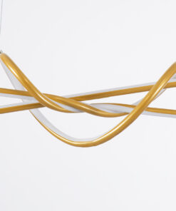 GLOBOSTAR® DOLORES 61282 Μοντέρνο Κρεμαστό Φωτιστικό Οροφής LED 105W 11760lm 300° AC 220-240V IP20 Ρυθμιζόμενο Λευκό CCT με Χειριστήριο από 2700K έως 6000K Dimmable - Lumileds SMD Chip - Χρυσό Βούρτσας - Μ110 x Π17 x Υ17.5cm - 3 Χρόνια Εγγύηση 16 61282 5