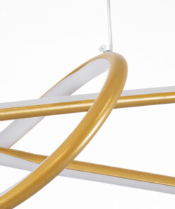 GLOBOSTAR® DOLORES 61282 Μοντέρνο Κρεμαστό Φωτιστικό Οροφής LED 105W 11760lm 300° AC 220-240V IP20 Ρυθμιζόμενο Λευκό CCT με Χειριστήριο από 2700K έως 6000K Dimmable - Lumileds SMD Chip - Χρυσό Βούρτσας - Μ110 x Π17 x Υ17.5cm - 3 Χρόνια Εγγύηση 17 61282 6