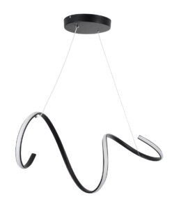 Alternative view of GLOBOSTAR® SPIRALE 61283 Μοντέρνο Κρεμαστό Φωτιστικό Οροφής LED 75W 8400lm 300° AC 220-240V IP20 Ρυθμιζόμενο Λευκό CCT με Χειριστήριο από 2700K έως 6000K Dimmable - Lumileds SMD Chip - Μαύρο - Μ72 x Π25 x Υ30cm - 3 Χρόνια Εγγύηση