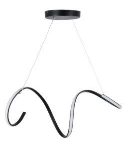 GLOBOSTAR® SPIRALE 61283 Μοντέρνο Κρεμαστό Φωτιστικό Οροφής LED 75W 8400lm 300° AC 220-240V IP20 Ρυθμιζόμενο Λευκό CCT με Χειριστήριο από 2700K έως 6000K Dimmable - Lumileds SMD Chip - Μαύρο - Μ72 x Π25 x Υ30cm - 3 Χρόνια Εγγύηση 12 61283 3