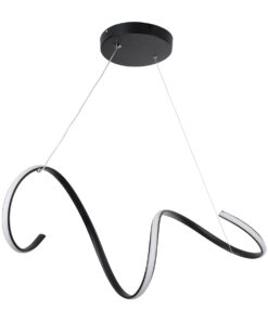 GLOBOSTAR® SPIRALE 61283 Μοντέρνο Κρεμαστό Φωτιστικό Οροφής LED 75W 8400lm 300° AC 220-240V IP20 Ρυθμιζόμενο Λευκό CCT με Χειριστήριο από 2700K έως 6000K Dimmable - Lumileds SMD Chip - Μαύρο - Μ72 x Π25 x Υ30cm - 3 Χρόνια Εγγύηση 13 61283 4