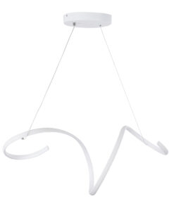 GLOBOSTAR® SPIRALE 61284 Μοντέρνο Κρεμαστό Φωτιστικό Οροφής LED 75W 8400lm 300° AC 220-240V IP20 Ρυθμιζόμενο Λευκό CCT με Χειριστήριο από 2700K έως 6000K Dimmable - Lumileds SMD Chip - Λευκό - Μ72 x Π25 x Υ30cm - 3 Χρόνια Εγγύηση 12 61284 3