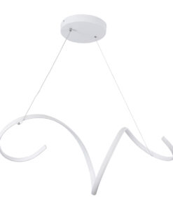 GLOBOSTAR® SPIRALE 61284 Μοντέρνο Κρεμαστό Φωτιστικό Οροφής LED 75W 8400lm 300° AC 220-240V IP20 Ρυθμιζόμενο Λευκό CCT με Χειριστήριο από 2700K έως 6000K Dimmable - Lumileds SMD Chip - Λευκό - Μ72 x Π25 x Υ30cm - 3 Χρόνια Εγγύηση 13 61284 4