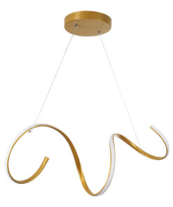 Alternative view of GLOBOSTAR® SPIRALE 61286 Μοντέρνο Κρεμαστό Φωτιστικό Οροφής LED 75W 8400lm 300° AC 220-240V IP20 Ρυθμιζόμενο Λευκό CCT με Χειριστήριο από 2700K έως 6000K Dimmable - Lumileds SMD Chip - Χρυσό Βούρτσας - Μ72 x Π25 x Υ30cm - 3 Χρόνια Εγγύηση