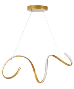 GLOBOSTAR® SPIRALE 61286 Μοντέρνο Κρεμαστό Φωτιστικό Οροφής LED 75W 8400lm 300° AC 220-240V IP20 Ρυθμιζόμενο Λευκό CCT με Χειριστήριο από 2700K έως 6000K Dimmable - Lumileds SMD Chip - Χρυσό Βούρτσας - Μ72 x Π25 x Υ30cm - 3 Χρόνια Εγγύηση 12 61286 3