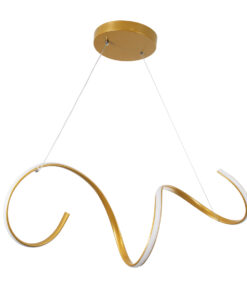 GLOBOSTAR® SPIRALE 61286 Μοντέρνο Κρεμαστό Φωτιστικό Οροφής LED 75W 8400lm 300° AC 220-240V IP20 Ρυθμιζόμενο Λευκό CCT με Χειριστήριο από 2700K έως 6000K Dimmable - Lumileds SMD Chip - Χρυσό Βούρτσας - Μ72 x Π25 x Υ30cm - 3 Χρόνια Εγγύηση 13 61286 4