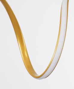 GLOBOSTAR® SPIRALE 61286 Μοντέρνο Κρεμαστό Φωτιστικό Οροφής LED 75W 8400lm 300° AC 220-240V IP20 Ρυθμιζόμενο Λευκό CCT με Χειριστήριο από 2700K έως 6000K Dimmable - Lumileds SMD Chip - Χρυσό Βούρτσας - Μ72 x Π25 x Υ30cm - 3 Χρόνια Εγγύηση 14 61286 5