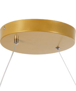 GLOBOSTAR® SPIRALE 61286 Μοντέρνο Κρεμαστό Φωτιστικό Οροφής LED 75W 8400lm 300° AC 220-240V IP20 Ρυθμιζόμενο Λευκό CCT με Χειριστήριο από 2700K έως 6000K Dimmable - Lumileds SMD Chip - Χρυσό Βούρτσας - Μ72 x Π25 x Υ30cm - 3 Χρόνια Εγγύηση 15 61286 6