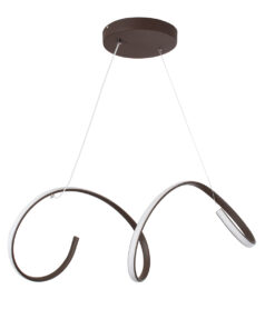 Alternative view of GLOBOSTAR® SPIRALE 61287 Μοντέρνο Κρεμαστό Φωτιστικό Οροφής LED 75W 8400lm 300° AC 220-240V IP20 Ρυθμιζόμενο Λευκό CCT με Χειριστήριο από 2700K έως 6000K Dimmable - Lumileds SMD Chip - Καφέ - Μ72 x Π25 x Υ30cm - 3 Χρόνια Εγγύηση