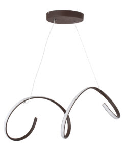 GLOBOSTAR® SPIRALE 61287 Μοντέρνο Κρεμαστό Φωτιστικό Οροφής LED 75W 8400lm 300° AC 220-240V IP20 Ρυθμιζόμενο Λευκό CCT με Χειριστήριο από 2700K έως 6000K Dimmable - Lumileds SMD Chip - Καφέ - Μ72 x Π25 x Υ30cm - 3 Χρόνια Εγγύηση 13 61287 3