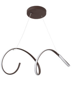 GLOBOSTAR® SPIRALE 61287 Μοντέρνο Κρεμαστό Φωτιστικό Οροφής LED 75W 8400lm 300° AC 220-240V IP20 Ρυθμιζόμενο Λευκό CCT με Χειριστήριο από 2700K έως 6000K Dimmable - Lumileds SMD Chip - Καφέ - Μ72 x Π25 x Υ30cm - 3 Χρόνια Εγγύηση 14 61287 4