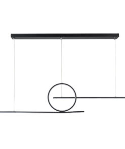 Alternative view of GLOBOSTAR® TEREZA 61288 Μοντέρνο Κρεμαστό Φωτιστικό Οροφής LED 67W 7504lm 300° AC 220-240V IP20 Ρυθμιζόμενο Λευκό CCT με Χειριστήριο από 2700K έως 6000K Dimmable - Lumileds SMD Chip - Μαύρο - Μ110 x Π4.5 x Υ34cm - 3 Χρόνια Εγγύηση