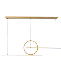 Alternative view of GLOBOSTAR® TEREZA 61289 Μοντέρνο Κρεμαστό Φωτιστικό Οροφής LED 67W 7504lm 300° AC 220-240V IP20 Ρυθμιζόμενο Λευκό CCT με Χειριστήριο από 2700K έως 6000K Dimmable - Lumileds SMD Chip - Χρυσό - Μ110 x Π4.5 x Υ34cm - 3 Χρόνια Εγγύηση