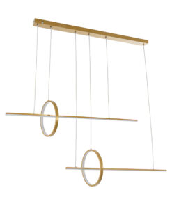 Alternative view of GLOBOSTAR® LINEARE 61291 Μοντέρνο Κρεμαστό Φωτιστικό Οροφής LED 67W 7504lm 300° AC 220-240V IP20 Ρυθμιζόμενο Λευκό CCT με Χειριστήριο από 2700K έως 6000K Dimmable - Lumileds SMD Chip - Χρυσό Βούρτσας - Μ130 x Π25 x Υ60cm - 3 Χρόνια Εγγύηση