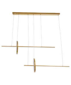 GLOBOSTAR® LINEARE 61291 Μοντέρνο Κρεμαστό Φωτιστικό Οροφής LED 67W 7504lm 300° AC 220-240V IP20 Ρυθμιζόμενο Λευκό CCT με Χειριστήριο από 2700K έως 6000K Dimmable - Lumileds SMD Chip - Χρυσό Βούρτσας - Μ130 x Π25 x Υ60cm - 3 Χρόνια Εγγύηση 16 61291 3