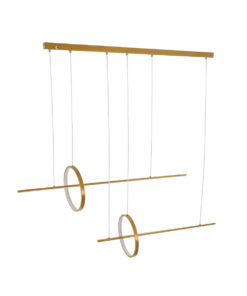 GLOBOSTAR® LINEARE 61291 Μοντέρνο Κρεμαστό Φωτιστικό Οροφής LED 67W 7504lm 300° AC 220-240V IP20 Ρυθμιζόμενο Λευκό CCT με Χειριστήριο από 2700K έως 6000K Dimmable - Lumileds SMD Chip - Χρυσό Βούρτσας - Μ130 x Π25 x Υ60cm - 3 Χρόνια Εγγύηση 18 61291 5