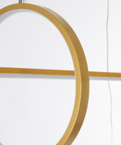 GLOBOSTAR® LINEARE 61291 Μοντέρνο Κρεμαστό Φωτιστικό Οροφής LED 67W 7504lm 300° AC 220-240V IP20 Ρυθμιζόμενο Λευκό CCT με Χειριστήριο από 2700K έως 6000K Dimmable - Lumileds SMD Chip - Χρυσό Βούρτσας - Μ130 x Π25 x Υ60cm - 3 Χρόνια Εγγύηση 19 61291 6