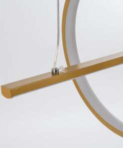 GLOBOSTAR® LINEARE 61291 Μοντέρνο Κρεμαστό Φωτιστικό Οροφής LED 67W 7504lm 300° AC 220-240V IP20 Ρυθμιζόμενο Λευκό CCT με Χειριστήριο από 2700K έως 6000K Dimmable - Lumileds SMD Chip - Χρυσό Βούρτσας - Μ130 x Π25 x Υ60cm - 3 Χρόνια Εγγύηση 20 61291 7