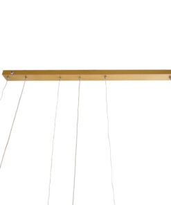 GLOBOSTAR® LINEARE 61291 Μοντέρνο Κρεμαστό Φωτιστικό Οροφής LED 67W 7504lm 300° AC 220-240V IP20 Ρυθμιζόμενο Λευκό CCT με Χειριστήριο από 2700K έως 6000K Dimmable - Lumileds SMD Chip - Χρυσό Βούρτσας - Μ130 x Π25 x Υ60cm - 3 Χρόνια Εγγύηση 21 61291 8