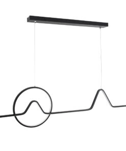 GLOBOSTAR® WINDY 61292 Μοντέρνο Κρεμαστό Φωτιστικό Οροφής LED 67W 7504lm 300° AC 220-240V IP20 Ρυθμιζόμενο Λευκό CCT με Χειριστήριο από 2700K έως 6000K Dimmable - Lumileds SMD Chip - Μαύρο - Μ120 x Π4 x Υ30cm - 3 Χρόνια Εγγύηση 15 61292 5