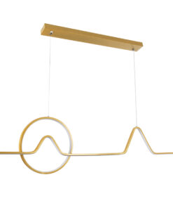 Alternative view of GLOBOSTAR® WINDY 61293 Μοντέρνο Κρεμαστό Φωτιστικό Οροφής LED 67W 7504lm 300° AC 220-240V IP20 Ρυθμιζόμενο Λευκό CCT με Χειριστήριο από 2700K έως 6000K Dimmable - Lumileds SMD Chip - Χρυσό Βούρτσας - Μ120 x Π4 x Υ30cm - 3 Χρόνια Εγγύηση