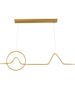 GLOBOSTAR® WINDY 61293 Μοντέρνο Κρεμαστό Φωτιστικό Οροφής LED 67W 7504lm 300° AC 220-240V IP20 Ρυθμιζόμενο Λευκό CCT με Χειριστήριο από 2700K έως 6000K Dimmable - Lumileds SMD Chip - Χρυσό Βούρτσας - Μ120 x Π4 x Υ30cm - 3 Χρόνια Εγγύηση 14 61293 3