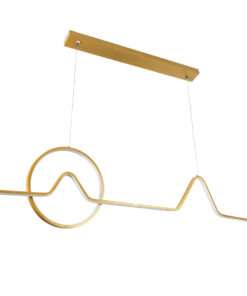 GLOBOSTAR® WINDY 61293 Μοντέρνο Κρεμαστό Φωτιστικό Οροφής LED 67W 7504lm 300° AC 220-240V IP20 Ρυθμιζόμενο Λευκό CCT με Χειριστήριο από 2700K έως 6000K Dimmable - Lumileds SMD Chip - Χρυσό Βούρτσας - Μ120 x Π4 x Υ30cm - 3 Χρόνια Εγγύηση 15 61293 4